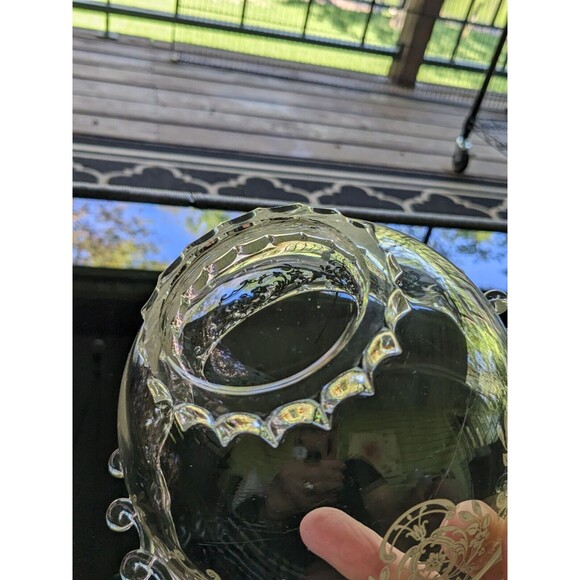 Heisey Lariat SilverOverlay “The Classic Butterfly” Vtg Glass Mayonnaise 7" Bowl - Picture 14 of 15